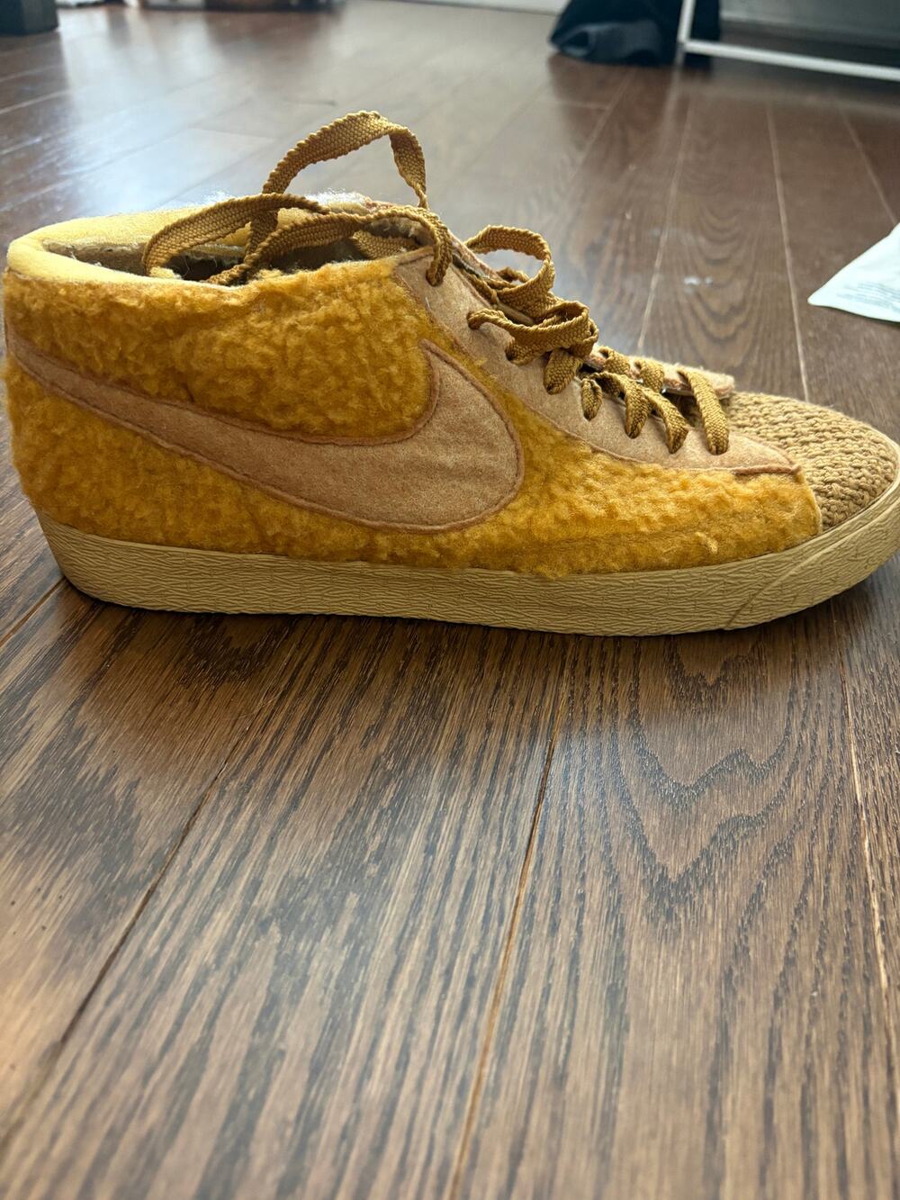 Nike Mustard and Rust Mixed-Material High-Top Sneakers Men's 10